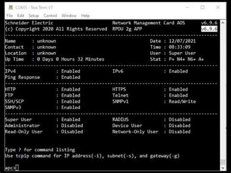 reset apc nmc no gui